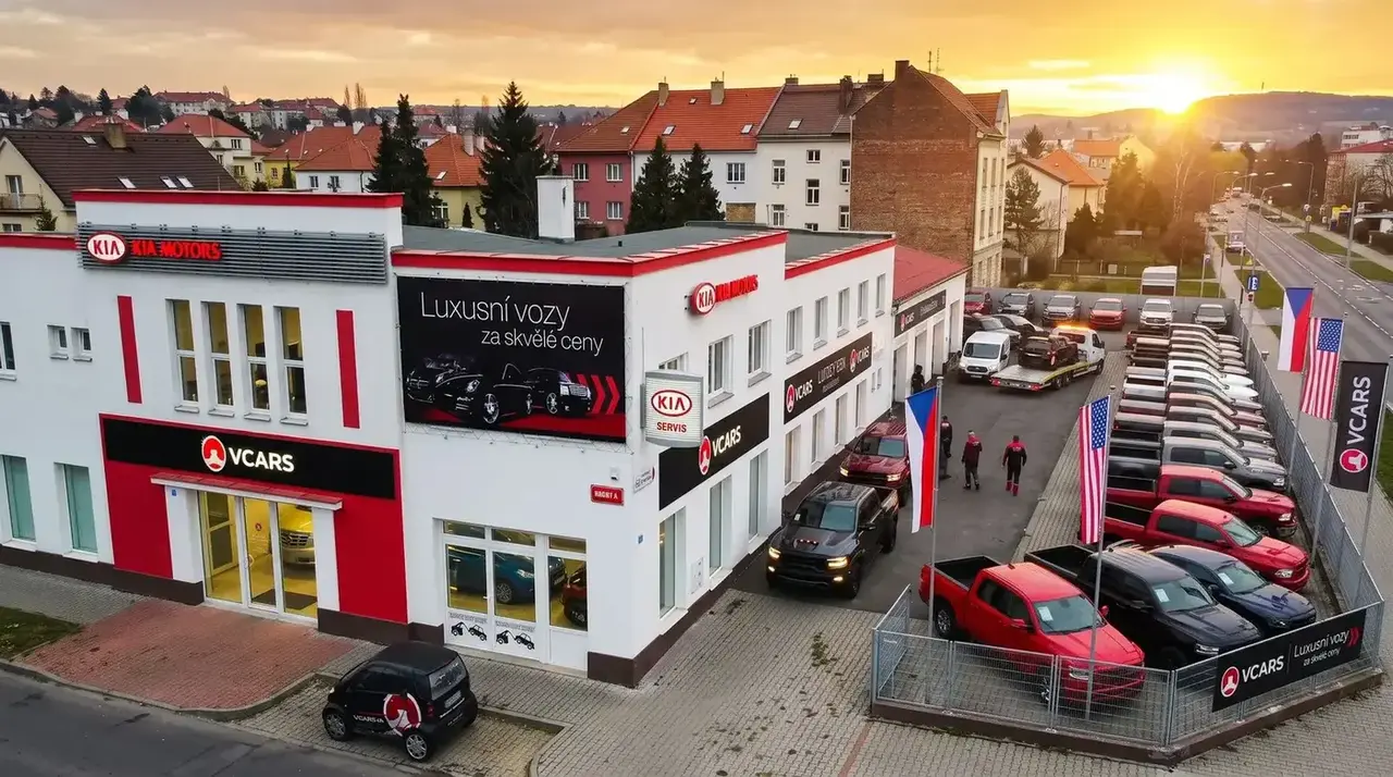 Luxusní americký vůz v showroomu VCARS
